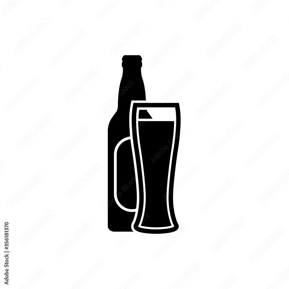 Beer icon, logo isolated on white background