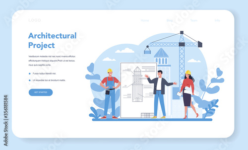 Architecture web banner or landing page. Idea of building project © inspiring.team
