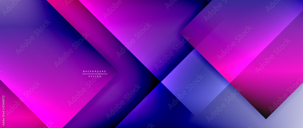 Square shapes composition, fluid gradient geometric abstract background. 3D shadow effects, modern design template Square shapes composition, fluid gradient geometric abstract background. 3D shadow effects, modern design template