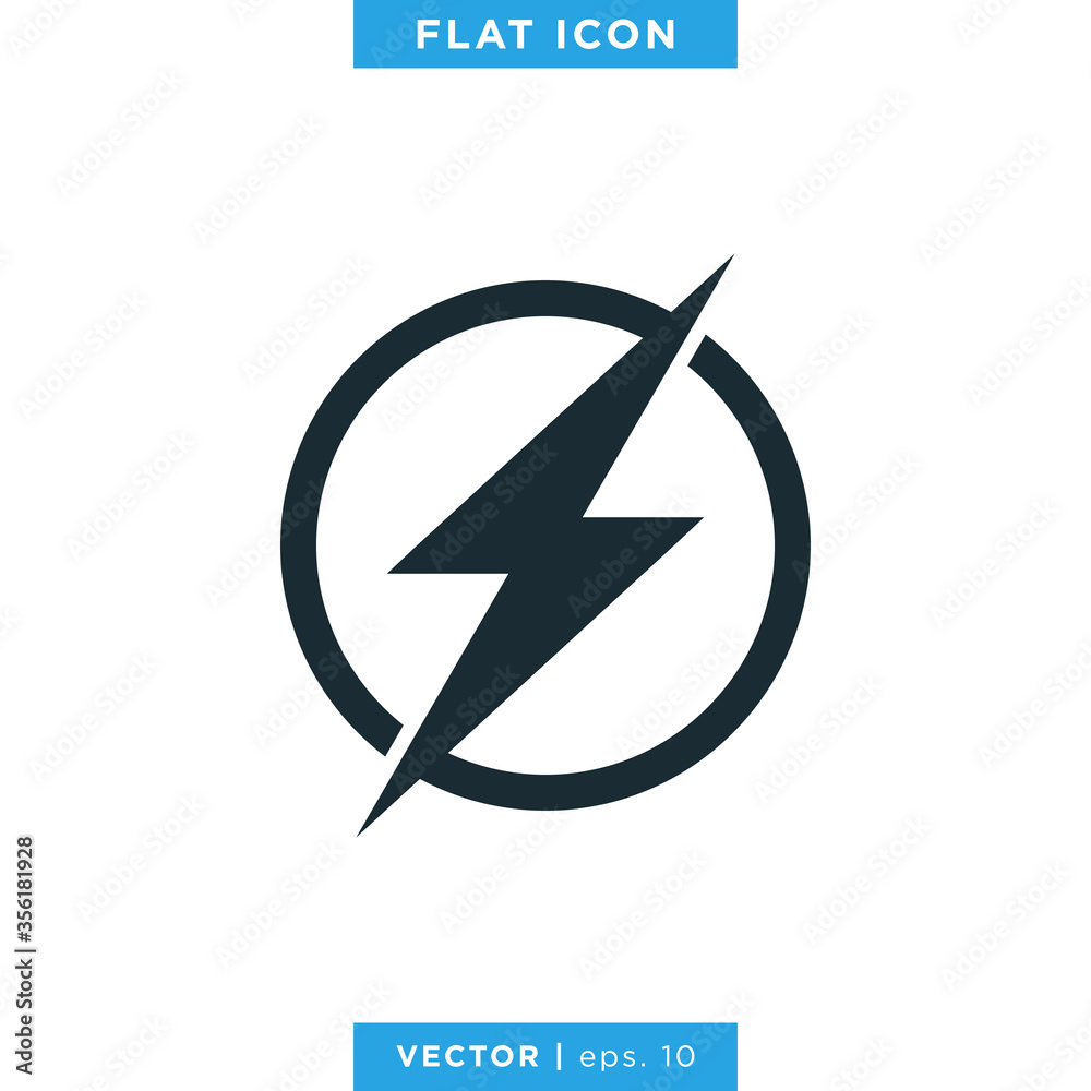 Lightning bolt icon vector logo design template Lightning bolt icon vector logo design template