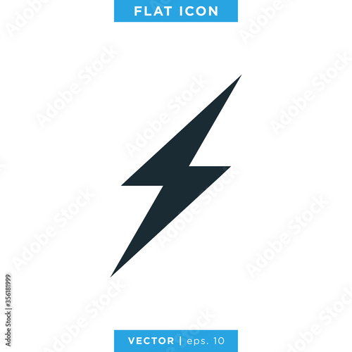 Lightning bolt icon vector logo design template