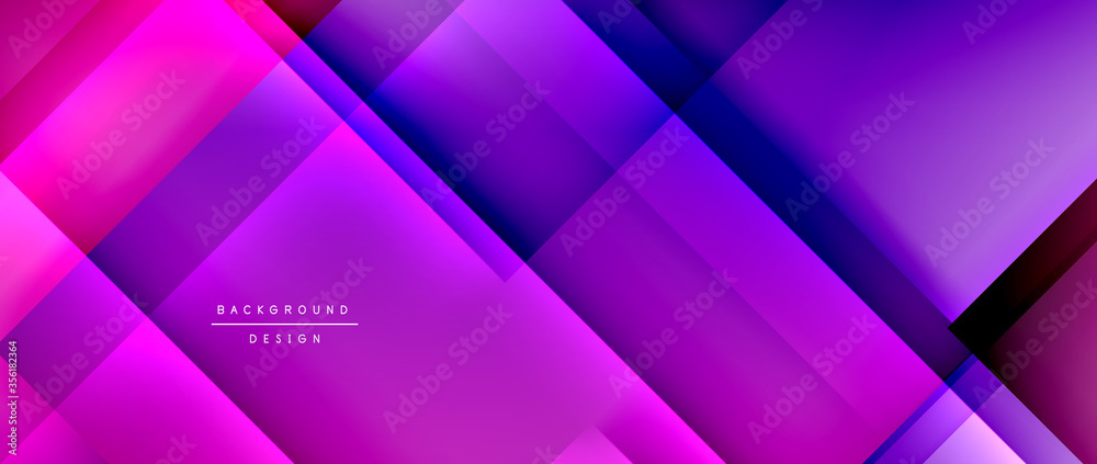 Square shapes composition, fluid gradient geometric abstract background. 3D shadow effects, modern design template Square shapes composition, fluid gradient geometric abstract background. 3D shadow effects, modern design template