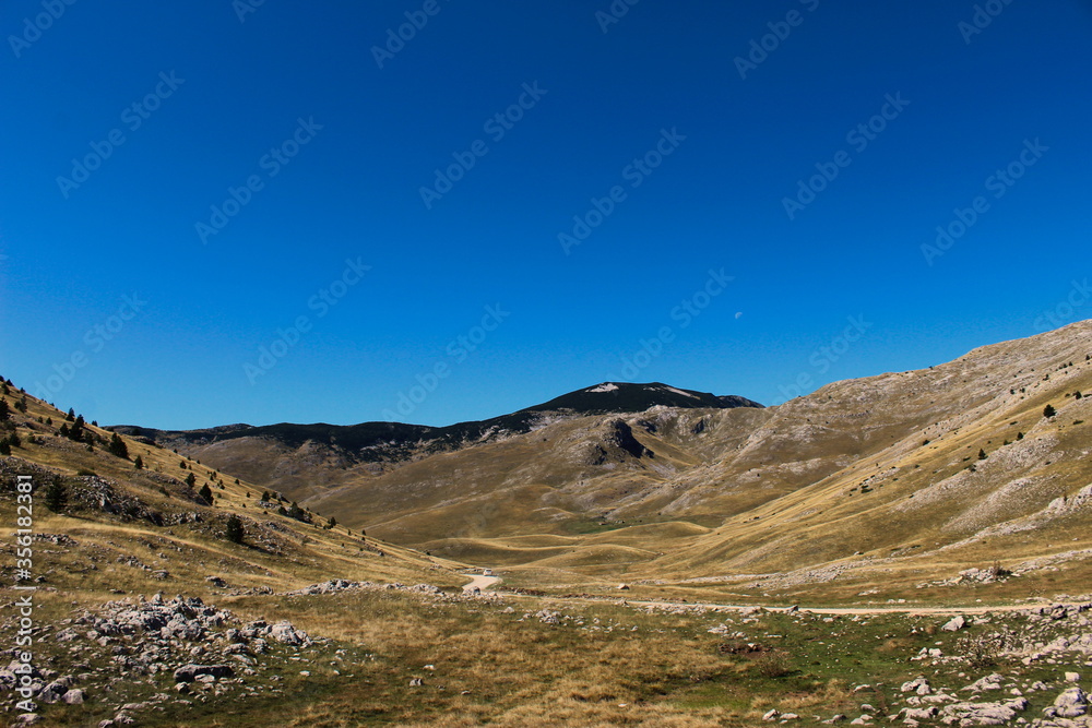 Rocky landscape on the mountain Bjelasnica, beautiful wallpaper. Autumn view on the mountain Bjelasnica, Bosnia and Herzegovina.