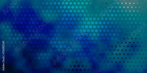 Light BLUE vector pattern with spheres. Illustration with set of shining colorful abstract spheres. Pattern for business ads.