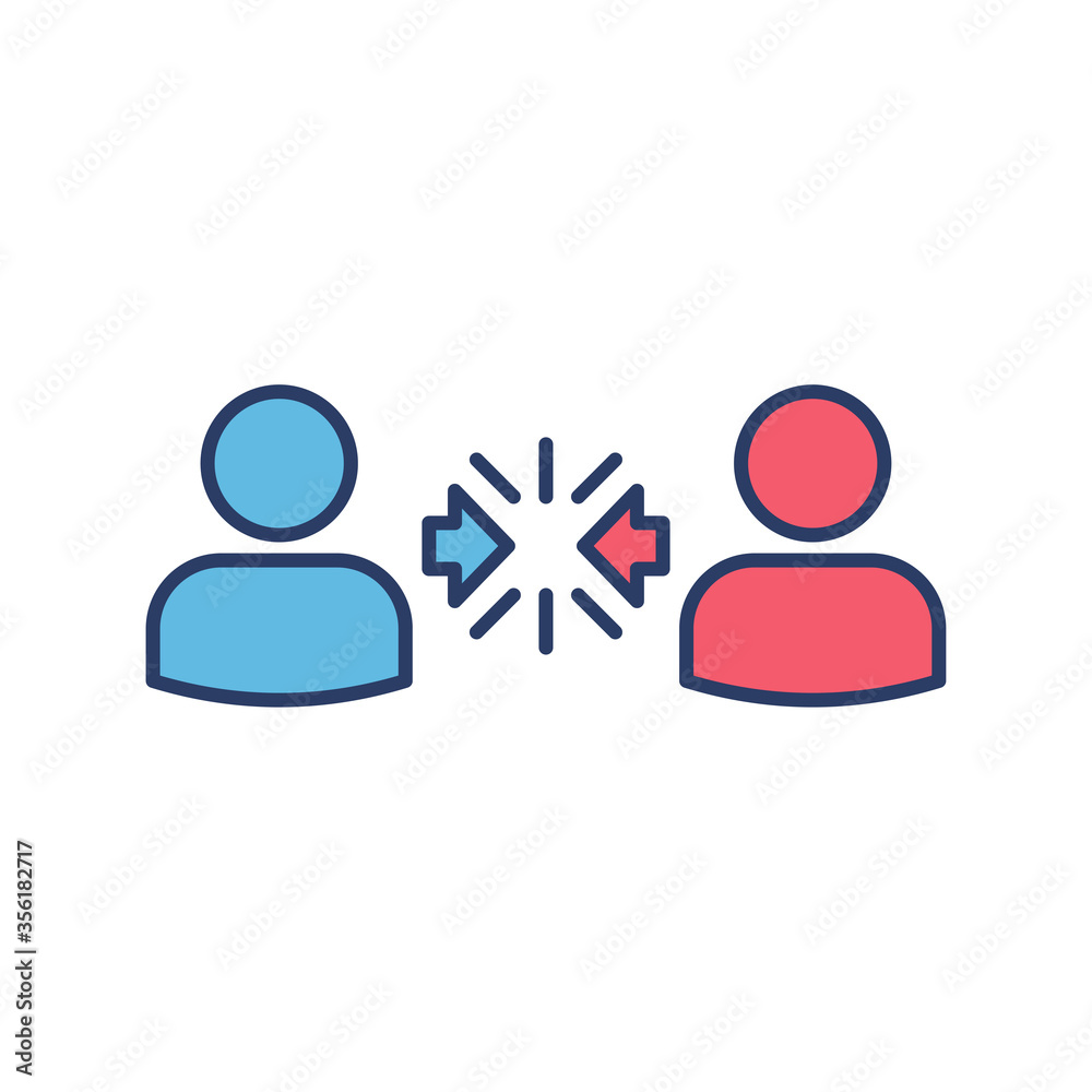 Conflict Resolution vector icon symbol isolated on white background Conflict Resolution vector icon symbol isolated on white background