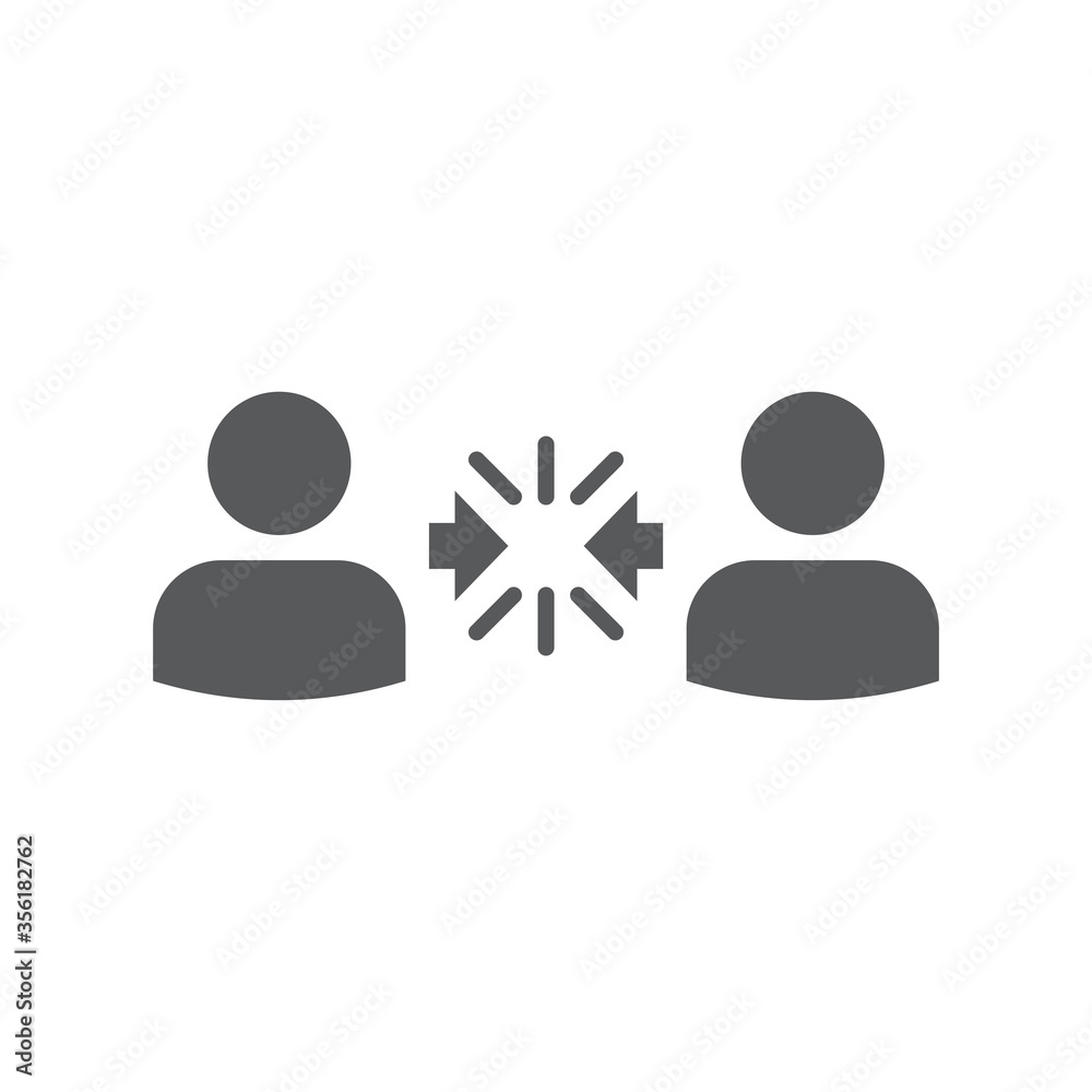 Conflict Resolution vector icon symbol isolated on white background - obrazy, fototapety, plakaty 