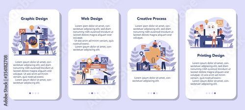 Design mobile application banner set. Graphic, web, printing design.
