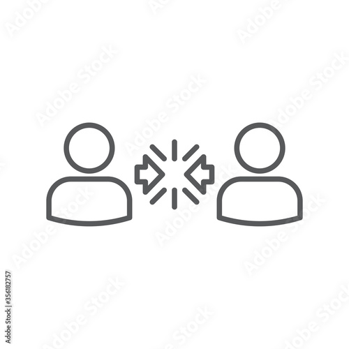 Conflict Resolution vector icon symbol isolated on white background