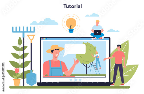 Gardening online service or platform. Idea of horticultural designer