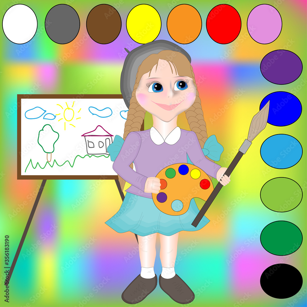 Cartoon Illustration of Primary Colors. Cartoon Illustration of Primary Colors.