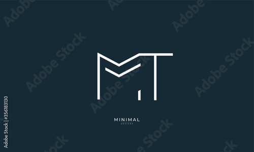 Alphabet letter icon logo MT