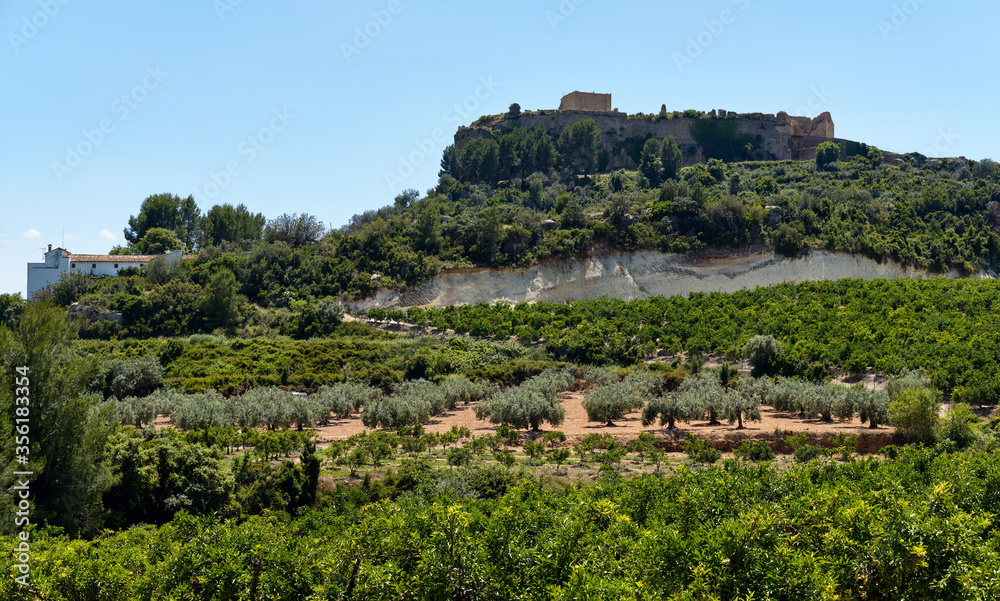 Montesa castle located on hillside. Valencian Community, Spain