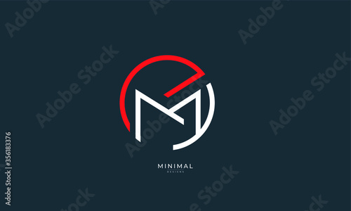 Alphabet letter icon logo EM or ME