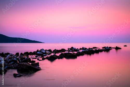 Fototapeta Naklejka Na Ścianę i Meble -  Dawn at Potamia Beach Thassos Greece
