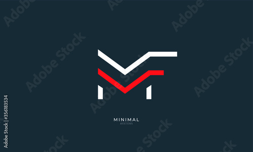 Alphabet letter icon logo MF photo