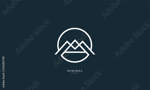 Alphabet letter icon logo AM or MA