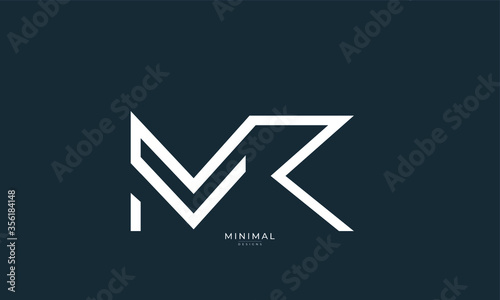 Alphabet letter icon logo MR