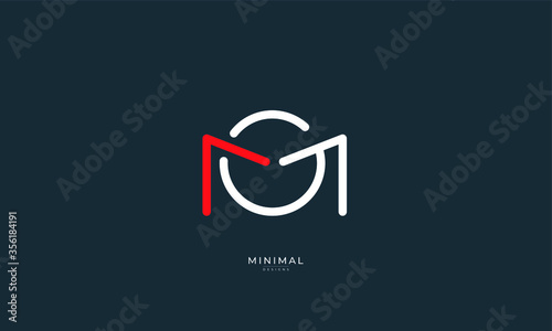 Alphabet letter icon logo MG or GM