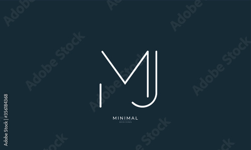 Alphabet letter icon logo MJ photo