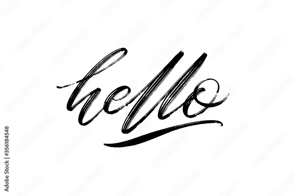 Hand drawn vector lettering. Hello word by hands. Isolated vector illustration. Handwritten modern calligraphy. Hand drawn vector lettering. Hello word by hands. Isolated vector illustration. Handwritten modern calligraphy.