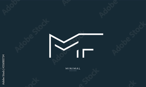 Alphabet letter icon logo MF