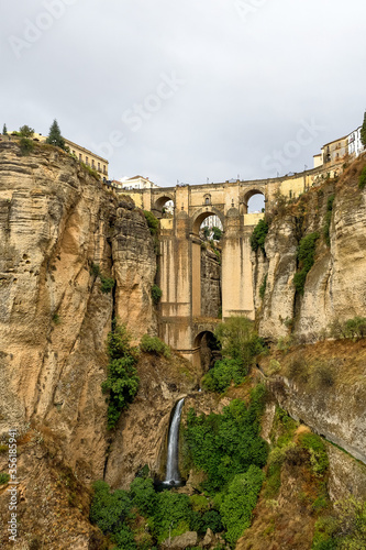 Puente Nuevo in Ronda  Spain spans the 120m deep chasm which divides the city.