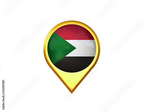 Sudan flag location marker icon. Isolated on white background. 3D illustration, 3D rendering Free Download Sudan flag location marker icon. Isolated on white background. 3D illustration, 3D rendering - GFXLoad