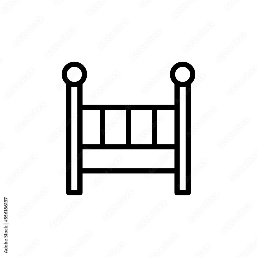Cot, cradle icon. Simple line, outline vector elements of Children's day icons for ui and ux, website or mobile application Cot, cradle icon. Simple line, outline vector elements of Children's day icons for ui and ux, website or mobile application
