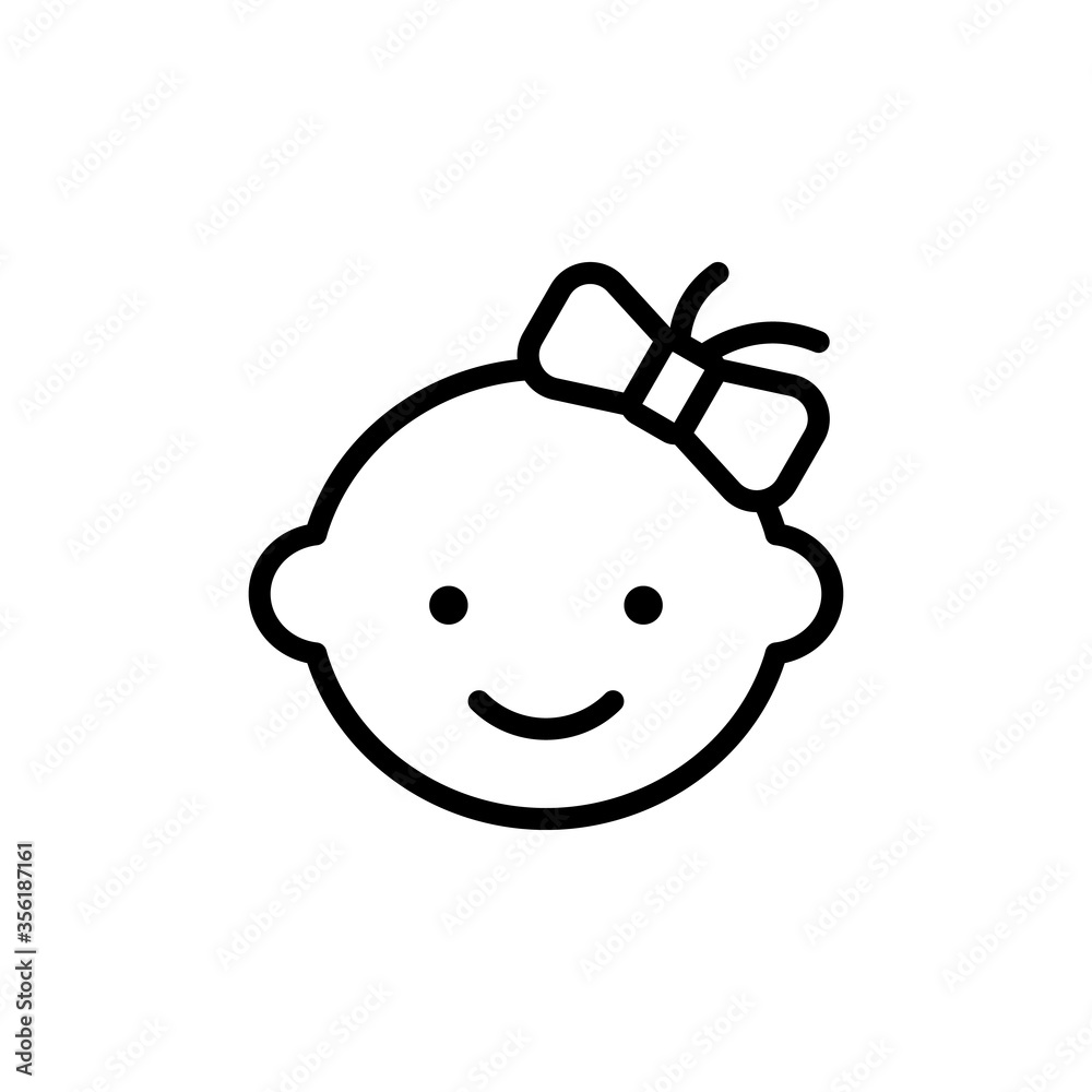 Obraz premium Baby, girl icon. Simple line, outline vector elements of Children's day icons for ui and ux, website or mobile application