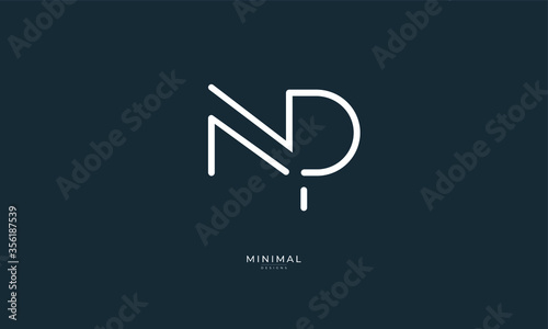 Alphabet letter icon logo NP