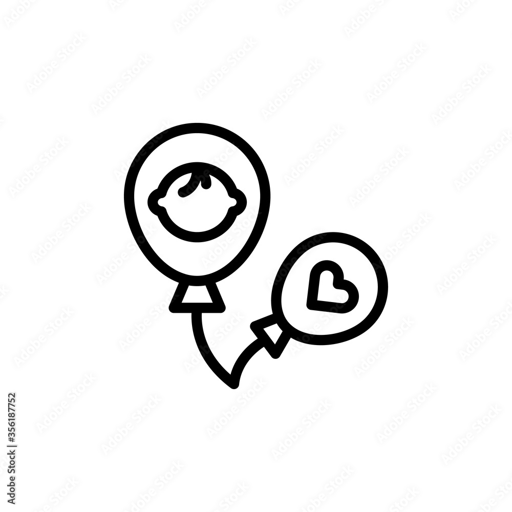 Balloon, baby icon. Simple line, outline vector elements of Children's day icons for ui and ux, website or mobile application Balloon, baby icon. Simple line, outline vector elements of Children's day icons for ui and ux, website or mobile application