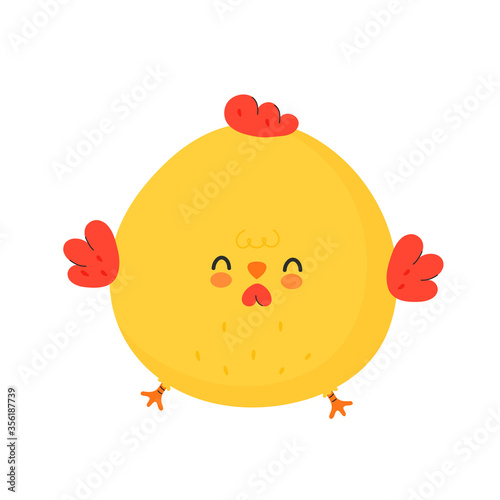 Cute funny chicken cock. Vector 