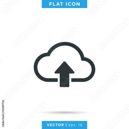 Cloud Icon Vector Design Template. Upload data icon