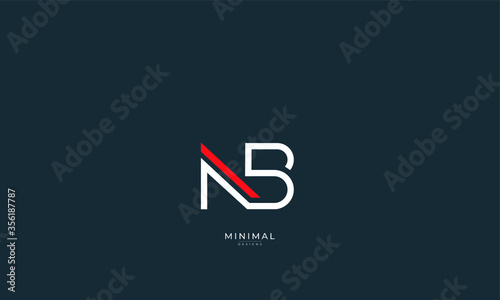 Alphabet letter icon logo NB