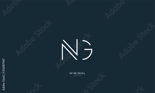 Alphabet letter icon logo NG photo