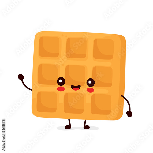 Cute happy funny belgian waffle