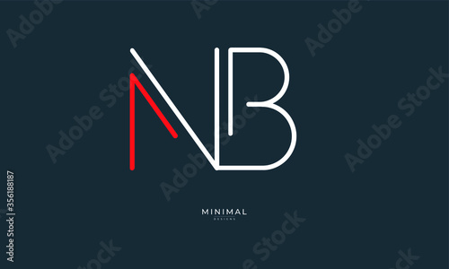 Alphabet letter icon logo NB