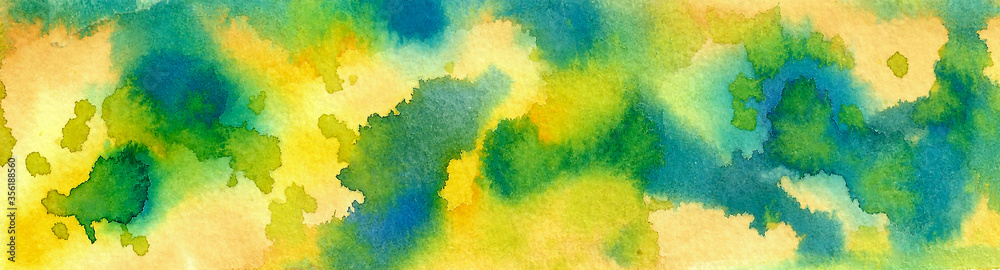 watercolor abstract wallpaper background yellow green blue vibrant colors