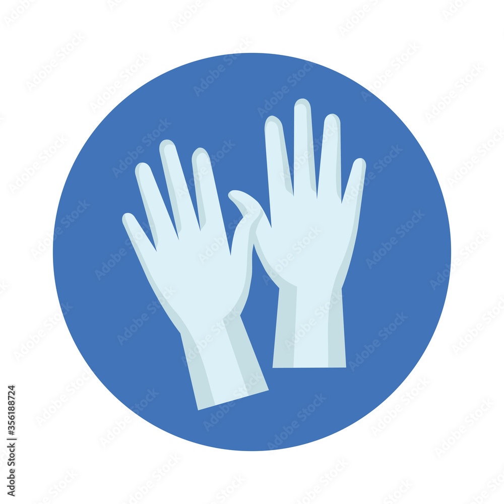 Gloves design of Medical care and covid 19 virus theme Vector illustration Gloves design of Medical care and covid 19 virus theme Vector illustration