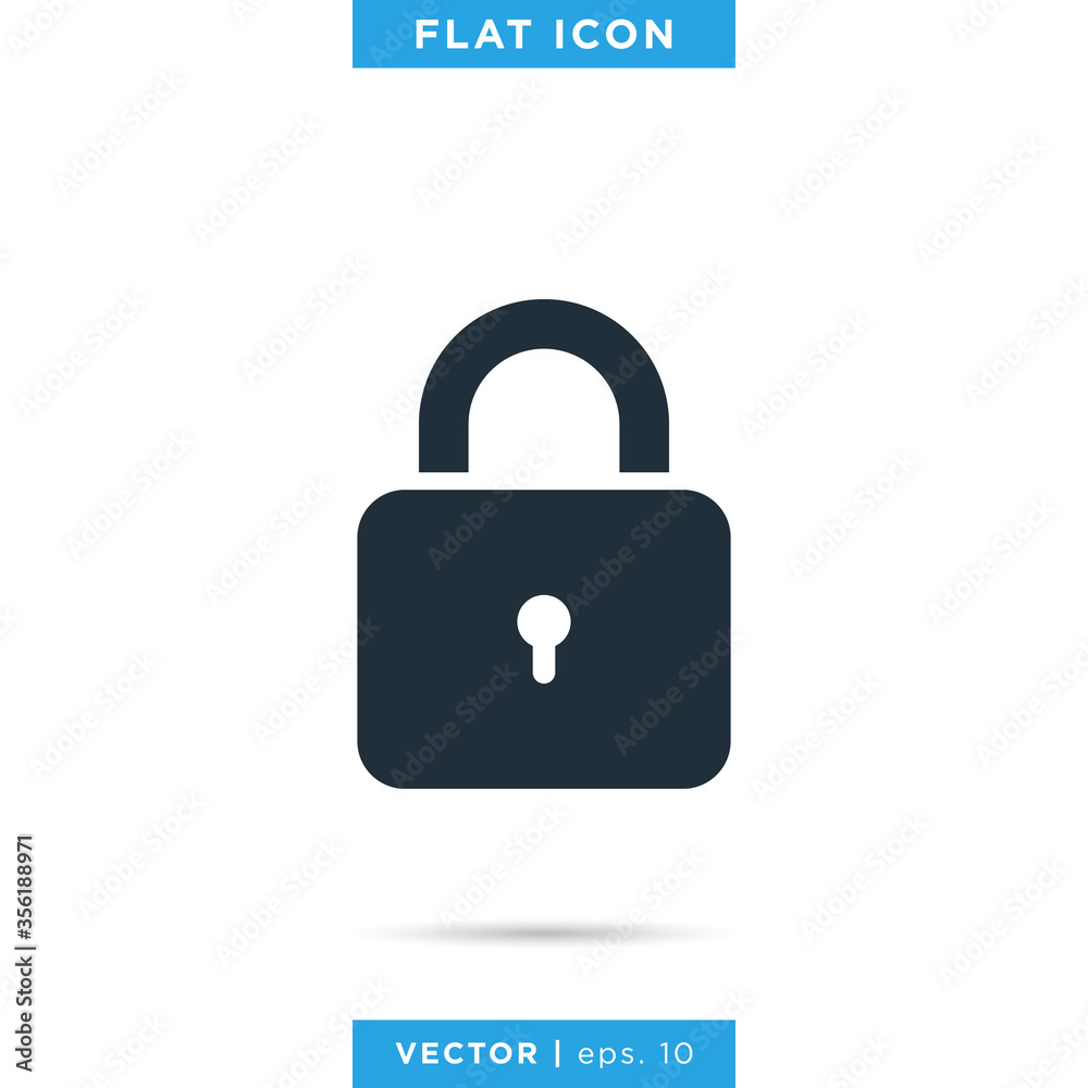 Padlock Icon Vector Logo Design Template Padlock Icon Vector Logo Design Template
