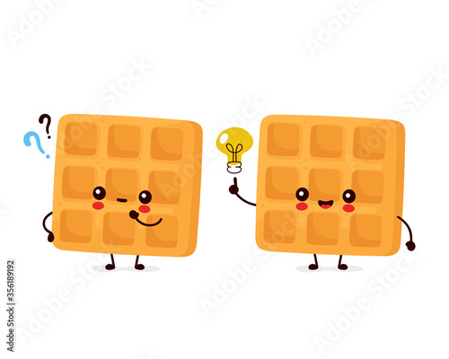 Cute happy funny belgian waffle
