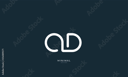 Alphabet letter icon logo OD