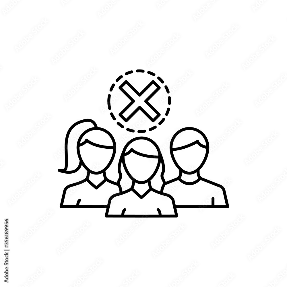 People, prohibit icon. Simple line, outline vector elements of viral pandemic icons for ui and ux, website or mobile application