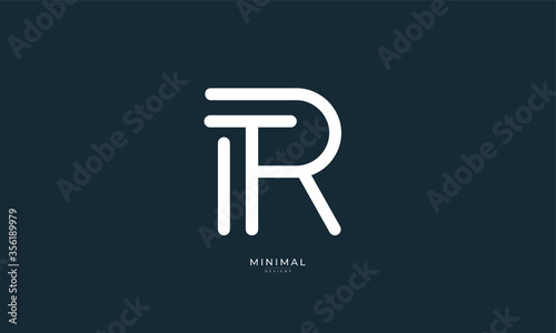 Alphabet letter icon logo TR or RT