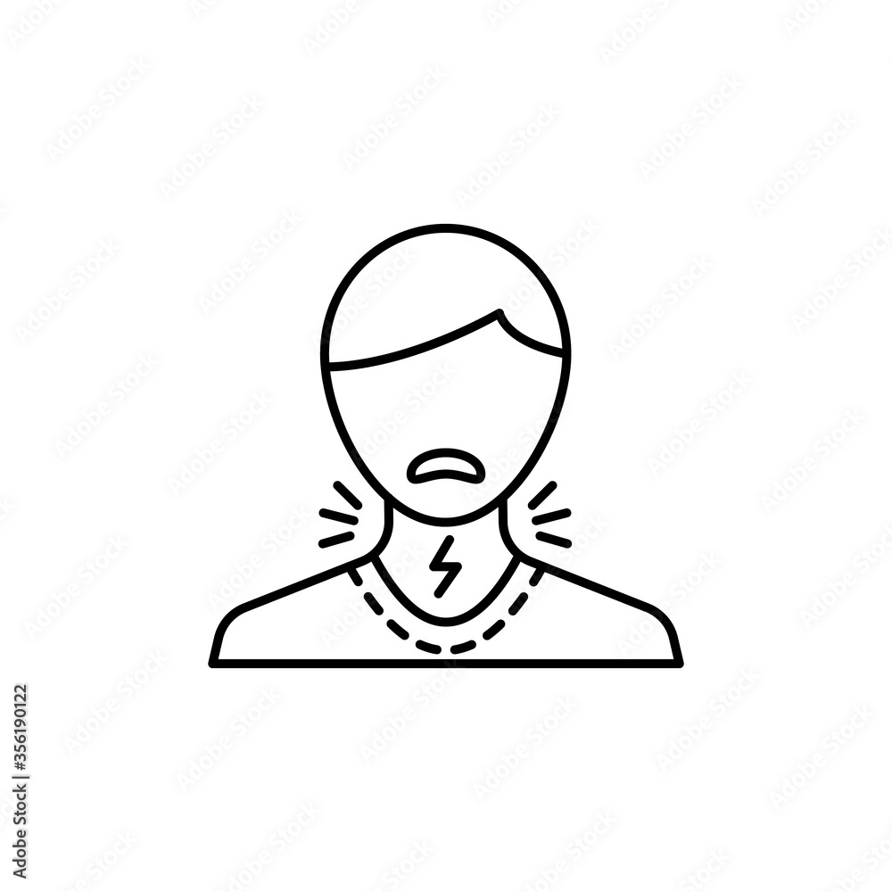Avatar, man, pain, throat icon. Simple line, outline vector elements of viral pandemic icons for ui and ux, website or mobile application Avatar, man, pain, throat icon. Simple line, outline vector elements of viral pandemic icons for ui and ux, website or mobile application