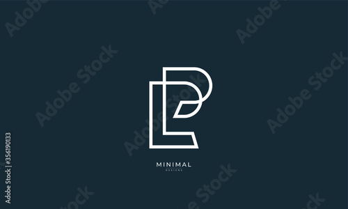 Alphabet letter icon logo PL or LP