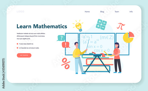 Math school subject. Learning mathematics, idea of education