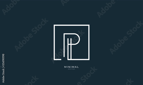 Alphabet letter icon logo PL