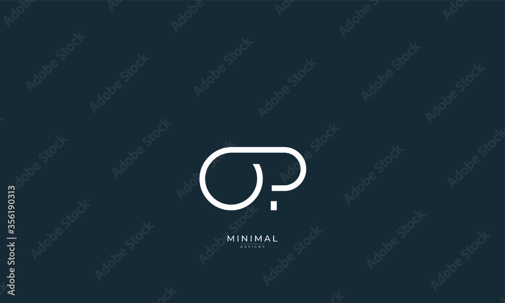 Alphabet letter icon logo OP Alphabet letter icon logo OP