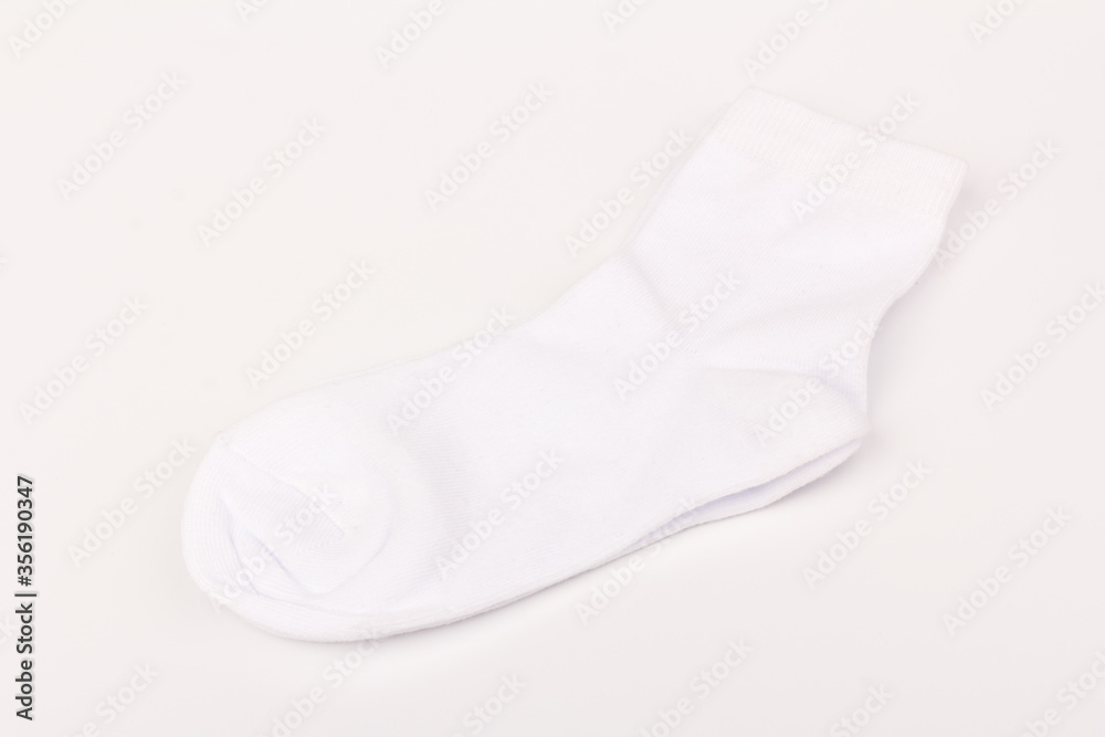 White cotton socks isolated on white background White cotton socks isolated on white background